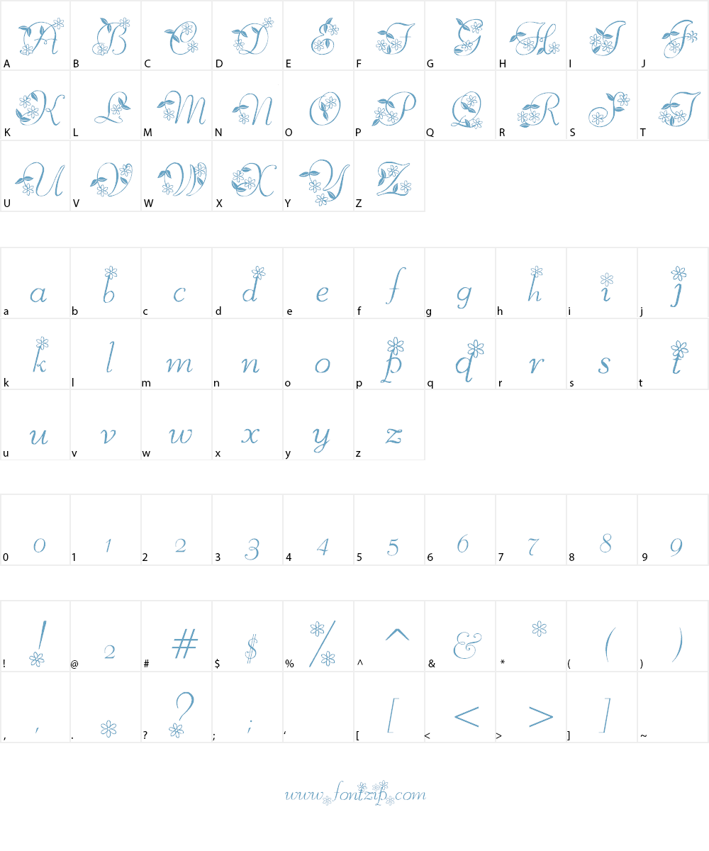 MC Blossoms Font Character